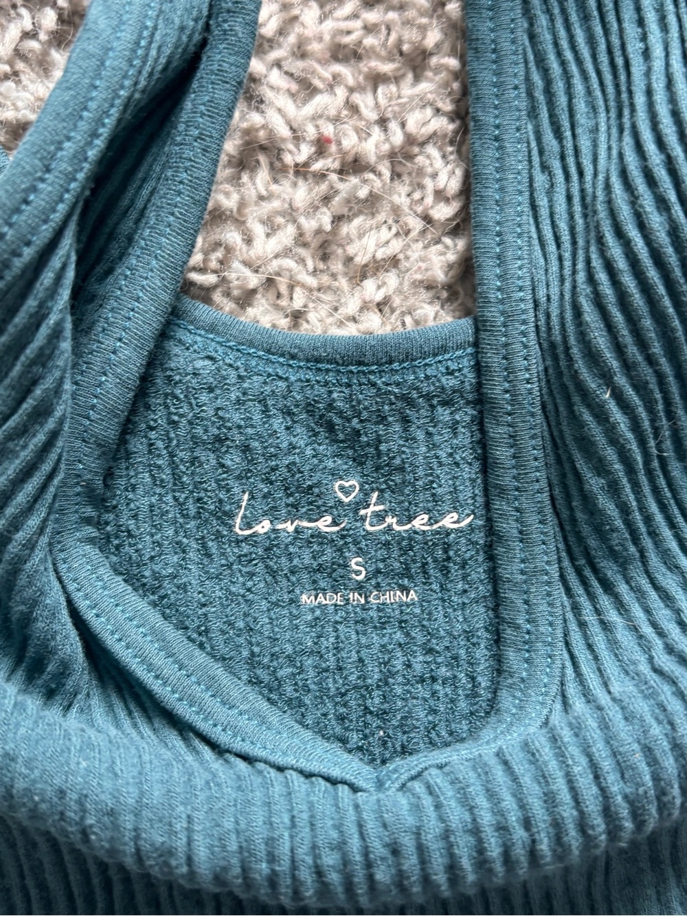 Bundle of 2- Love Tree Ribbed Tank Tops - Black & Teal Green - Picture 5 of 5